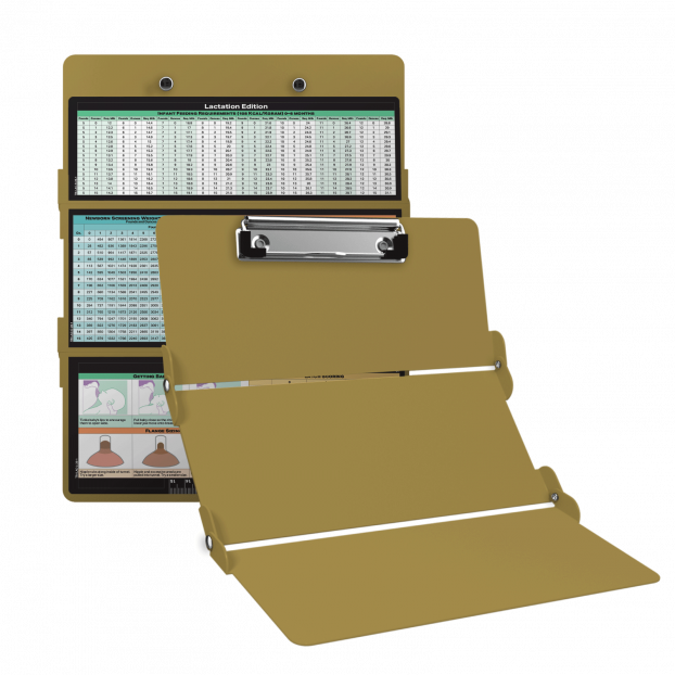 WhiteCoat Clipboard® Trifold - Tactical Brown Lactation Consultant Edition